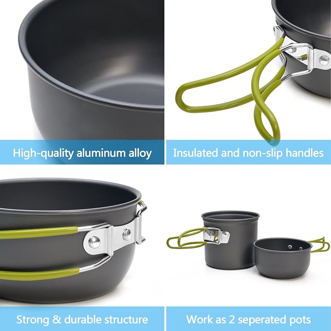 Odoland Camping Cookware Stove Carabiner Canister Stand Tripod and Stainless - Image 3