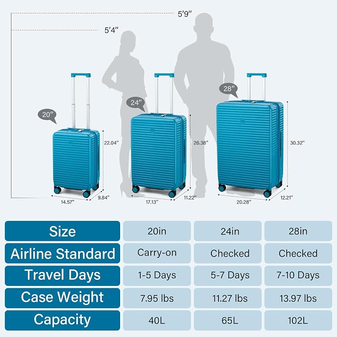 Hard Shell Suitcases Travel Expandable Luggage, 24 Inch Check in Luggage - Image 5