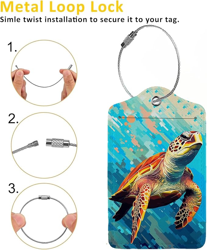 Colorful Wild Sea Turtle Luggage Tags - Image 3