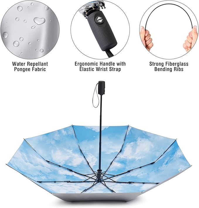 G4Free UPF 50+ UV Protection Large Travel Umbrella 42/46 Inch Auto Open Close - Image 6