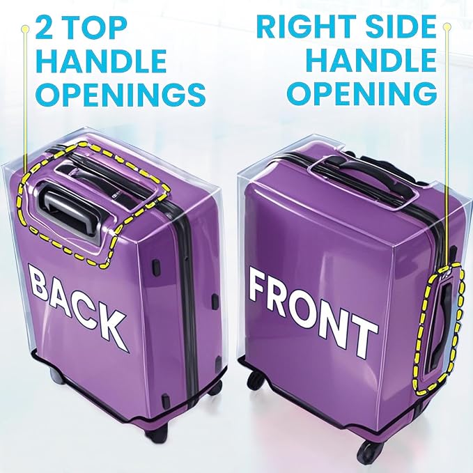Clear Luggage Cover for 20 inch Suitcase Tsa Approved Thicken PVC Plastic - Image 6