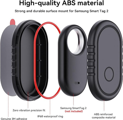4 Pack for Samsung Smart Tag 2 Adhesive Mount, ABS Waterproof Case - Image 2