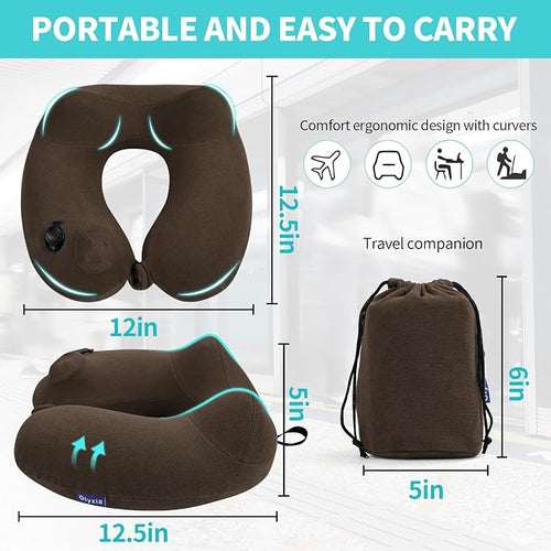 2 Pack Inflatable Travel Neck Pillows - Image 2