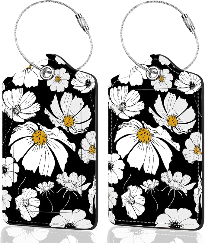 2Pack Luggage Tags for Suitcases, Cute Unique Pu Leather Cruise Luggage Tag by Unknown