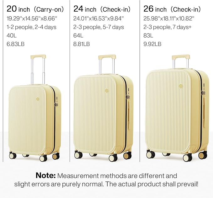 mixi 24 Inch Checked Luggage PC Hardshell Suitcases - Image 6