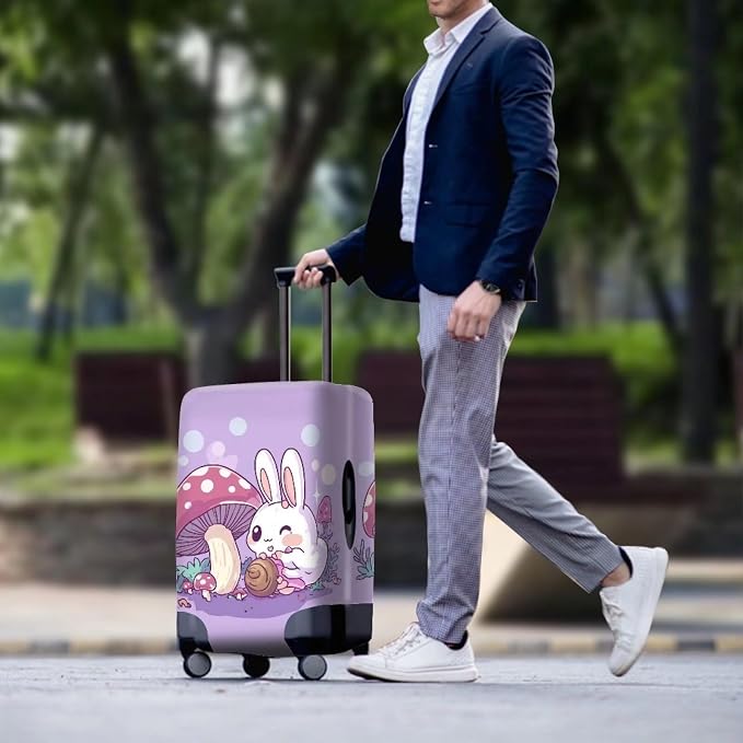 Cute Bunny Rabbit Luggage Covers Fit 30-32 Inch Universal Thickness Suitcase - Image 3