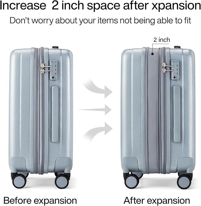 Hanke 29 Inch Expandable Checked Luggage Lightweight PC Hard Shell Luggage - Image 3