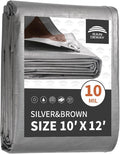 Tarps Heavy Duty Waterproof 10x12 Feet, 10Mil Multipurpose Poly Tarp Cover by RAINDEWAY
