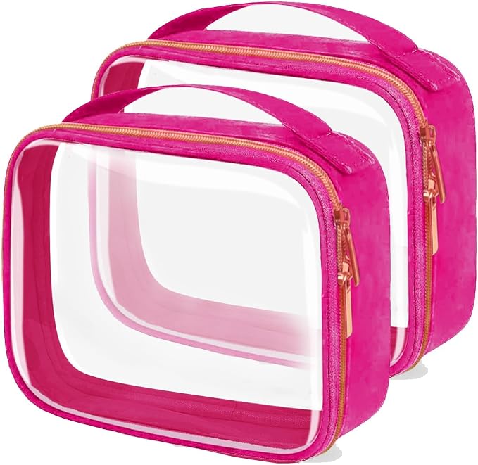 TSA Approved Travel Toiletry Bag, 2 Pack Clear Makeup Bags by FAYORORY