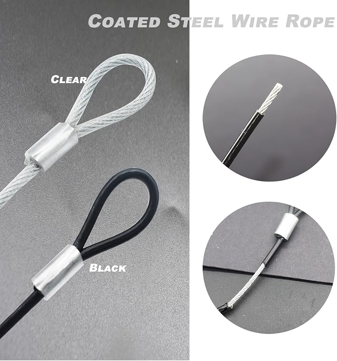 4FT 4mm Stainless Steel Outdoor Travel Security Cable Lock, Braided Steel - Image 4