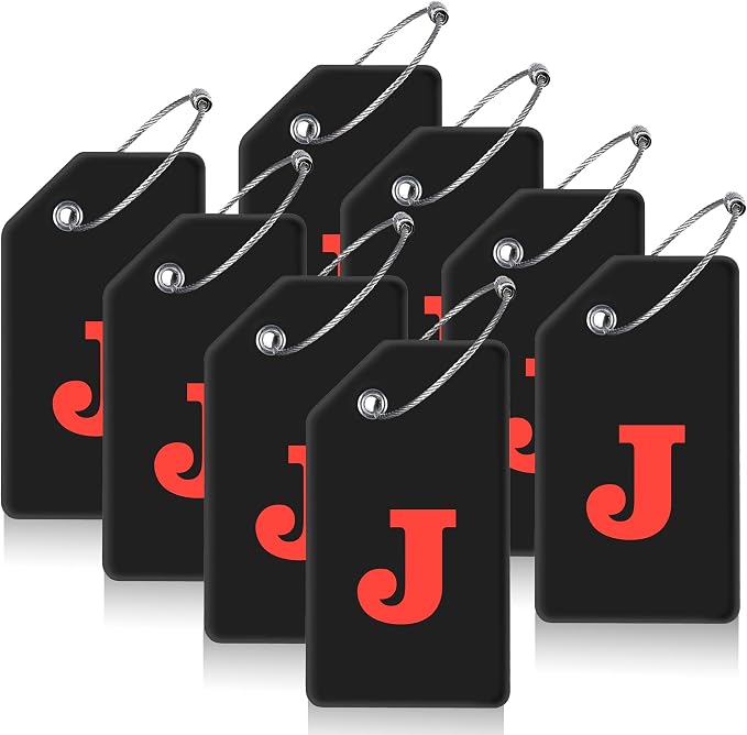 8 Pcs Luggage Tags for Suitcases, 26 Initial Letter Travel Luggage Baggage by Gostwo