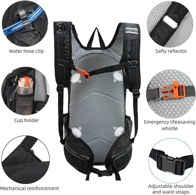 Hiking Daypack Waterproof Biking Backpack 15L Lightweight Durable Backpack - Image 6