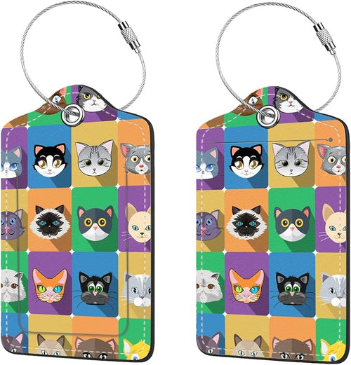 2 Pcs Luggage Tags for Suitcases, PU Leather Cruise Ship Luggage Tags by Anikathy
