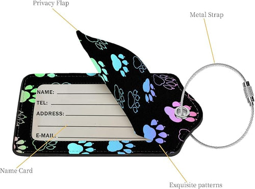 2 Pcs Luggage Tags for Suitcases, PU Leather Cruise Ship Luggage Tags - Image 2