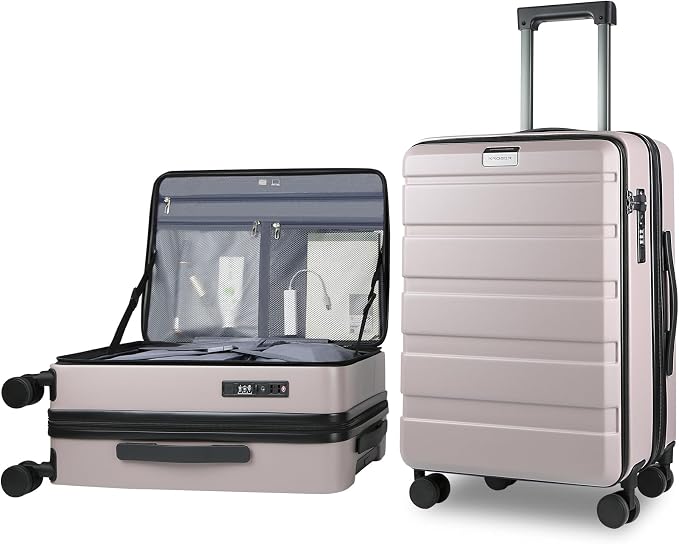 KROSER Carry On Luggage with Spinner Wheels & Built-in TSA Lock, Expandable Top by KROSER