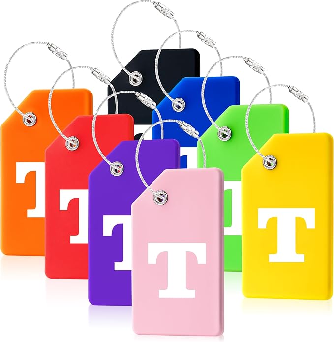 8 Pcs Luggage Tags for Suitcases, 26 Initial Letter Travel Luggage Baggage by Gostwo