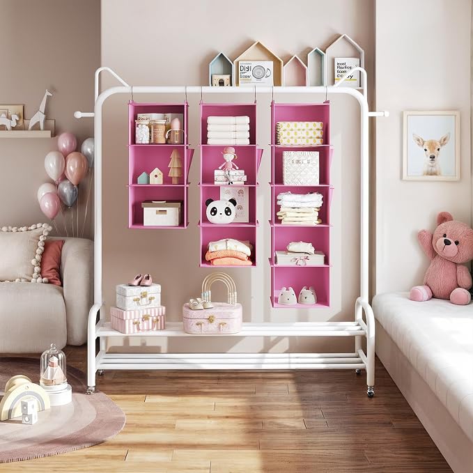 YOUDENOVA Hanging Closet Organizer, 3-Shelf Closet Hanging Storage Shelves - Image 4