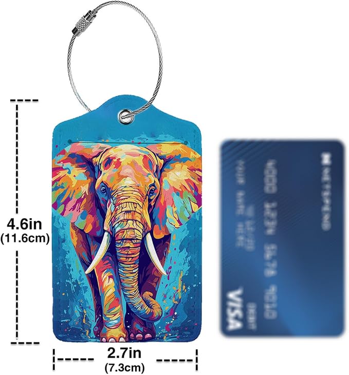 Colorful Elephant 2-Pack Luggage Tags - Image 4