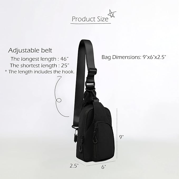 ODODOS Daily Sling Bag with Adjustable Straps Crossbody Chest Bag Lightweight - Image 6