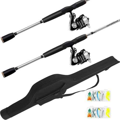 2-Piece Fishing Rod and Spinning Reel Combos by RHINR