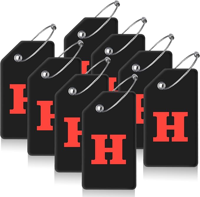 8 Pcs Luggage Tags for Suitcases, 26 Initial Letter Travel Luggage Baggage by Gostwo