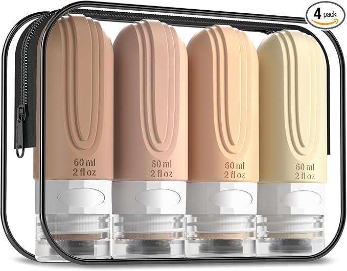 Travel Bottles for Toiletries, Tsa Approved 2oz Travel size Bottles, BPA Free by Mrsdry