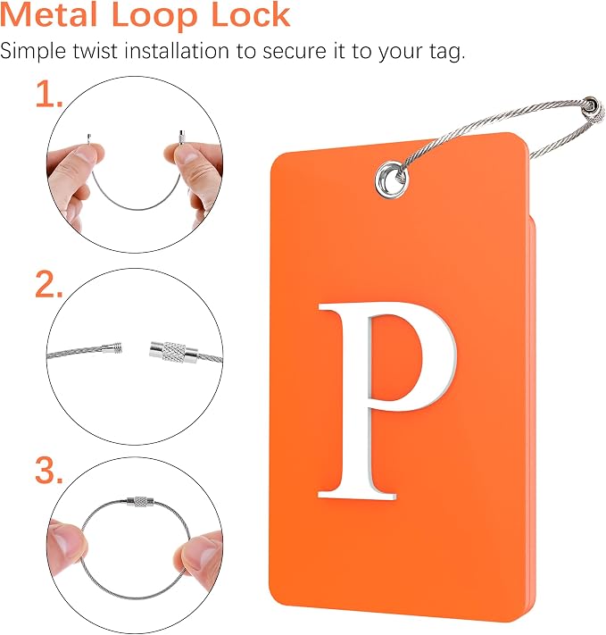 Gostwo 2 Pack Luggage Tags for Suitcases, 26 Initial Letter Travel Luggage - Image 3
