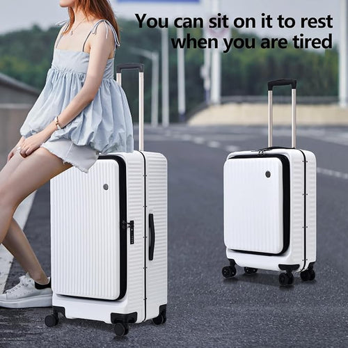 2 pieces 20/29 Aluminum Frame Carry On and Checked Luggage Set - Image 2