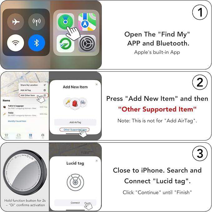 2025 New Air Tracker Tags-6 Pack, Replaceable Battery, Key Finder and Item - Image 9