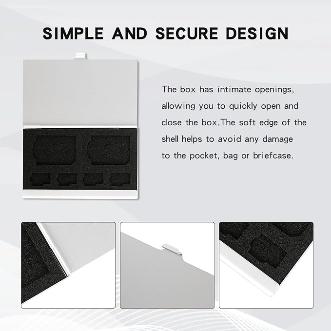 Aluminum SD Card Case, 6Slots Ultrathin SD Card Holder, Memory Card Storage - Image 6