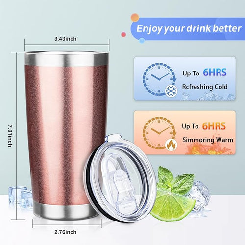 20oz Tumbler with Straw and Brush, Stainless Steel Vacuum Insulated tumbler - Image 2