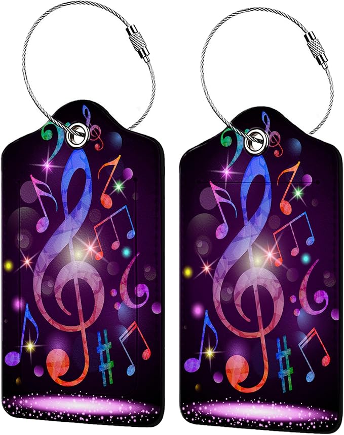 Colorful Musical Notes Luggage Tags by Unknown