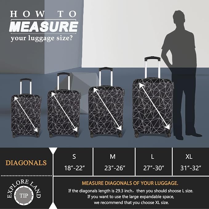 Explore Land Travel Luggage Cover Suitcase Protector Fits 31-32 Inch Case - Image 5