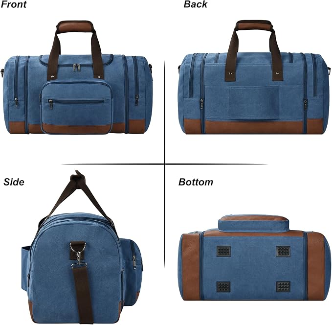 Litvyak Duffle Bag for Travel, 50L Canvas Travel Duffel Bags Overnight Weekend - Image 6