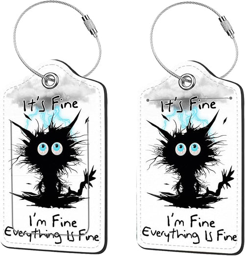 2 Pcs Luggage Tags for Suitcases, PU Leather Cruise Ship Luggage Tags by Anikathy