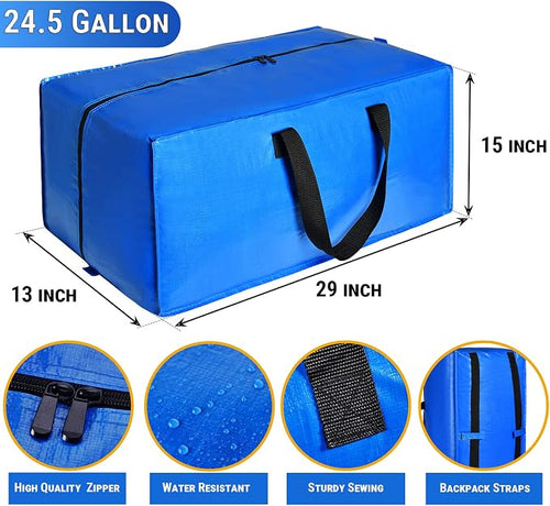 5 Pack Heavy Duty Extra Large Moving Bags Storage Tote - Image 2