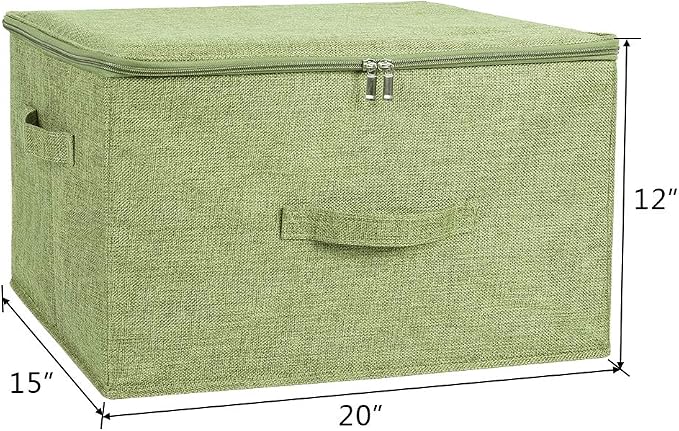 ANMINY 2PCS Storage Bins with Zipper Lids 51.9 Qt Lidded Fabric Storage Boxes - Image 3