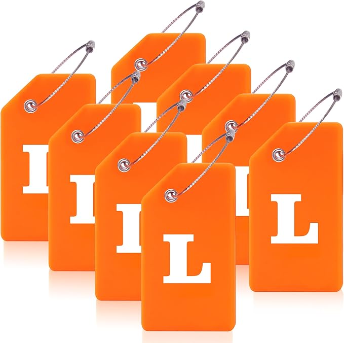 8 Pcs Luggage Tags for Suitcases, 26 Initial Letter Travel Luggage Baggage by Gostwo