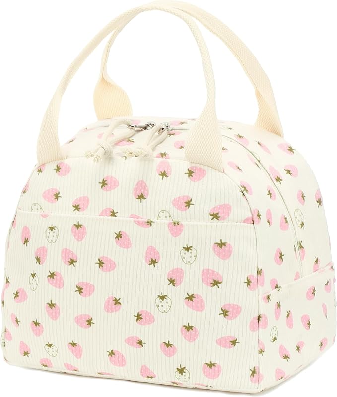 Bluboon Lunch Bag for Women Men Cute Corduroy Lunch Tote Bags Reusable by BLUBOON