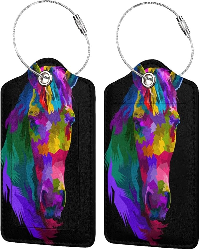 Colorful Rainbow Horse Luggage Tag by OUZPGAQ