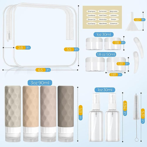 16pack Travel Bottles for Toiletries, TSA Approved Travel Size Containers Set - Image 2
