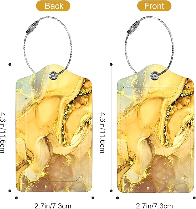 2Pack Luggage Tags for Suitcases, Cute Unique Pu Leather Cruise Luggage Tag - Image 3