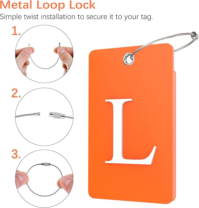 Gostwo 2 Pack Luggage Tags for Suitcases, 26 Initial Letter Travel Luggage - Image 3
