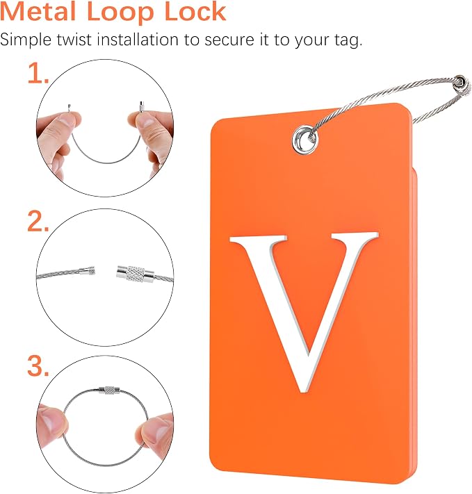 Gostwo 2 Pack Luggage Tags for Suitcases, 26 Initial Letter Travel Luggage - Image 3