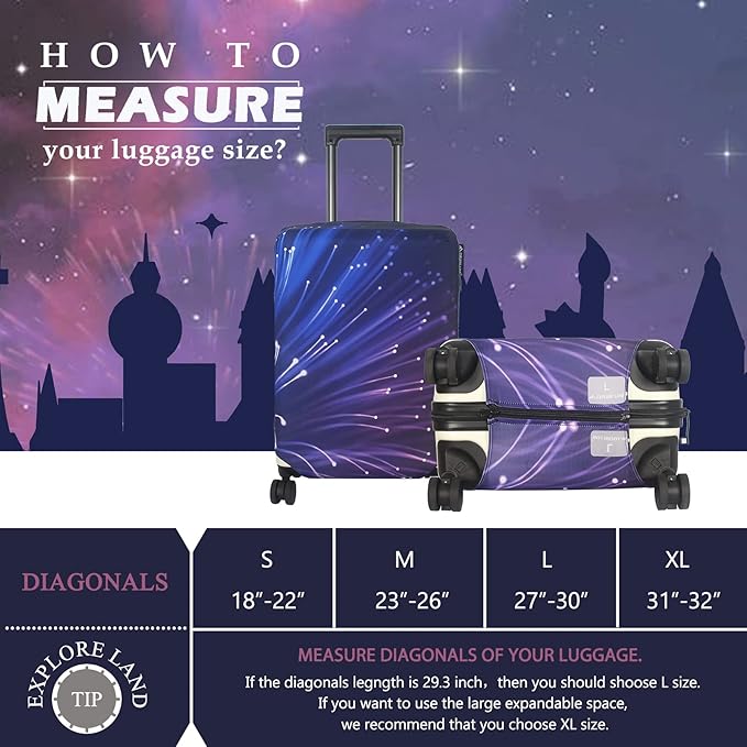 Explore Land Travel Luggage Cover Suitcase Protector Fits 27-30 Inch Case - Image 5