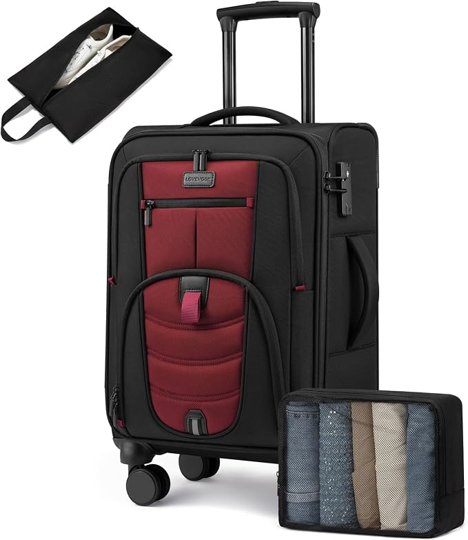 Carry On Luggage 22x14x9 Airline Approved, 22-Inch Suitcases by LOVEVOOK