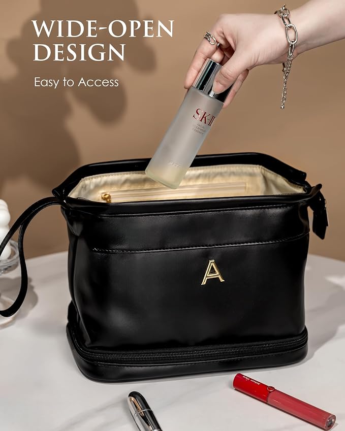 Gifts for Women-Initial Large Makeup Bag for Female, Gift for Women - Image 5