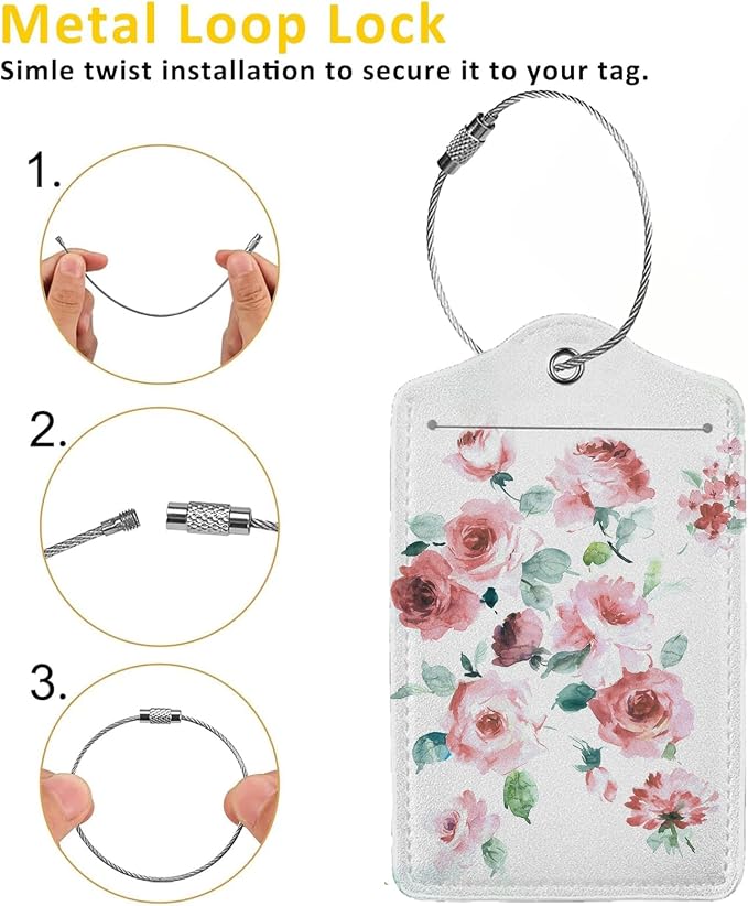 Flowers Watercolor 2-Pack Luggage Tags - Image 3