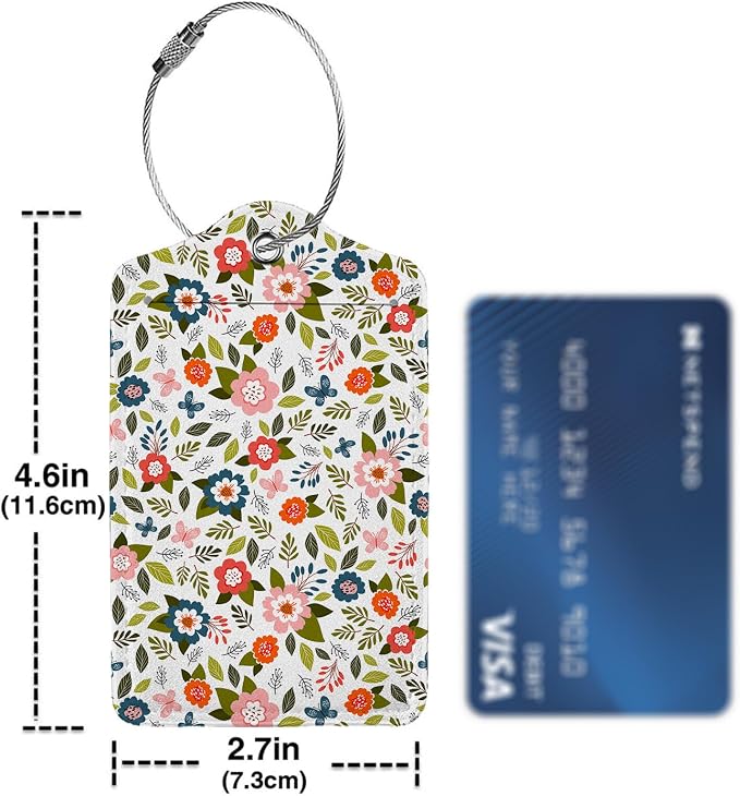 Blooming Flower Luggage Tags for Suitcases, 2 Pack Luggage Tag, Leather - Image 4