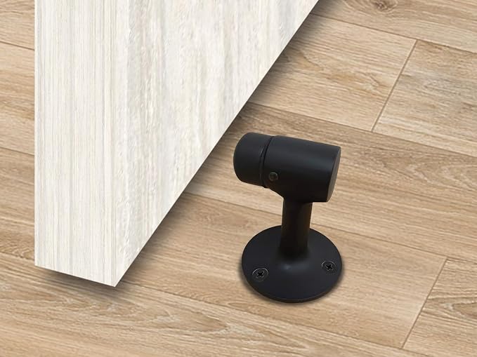 QCAA Solid Brass Door Stop, Matte Black, Made in Taiwan, 2 Pack - Image 5